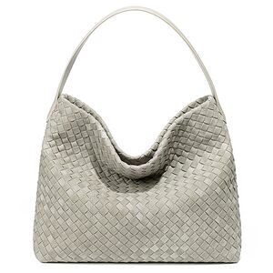 9804 Woven Suede Shoulder Bag Suede Hobo Bag Tote Elegant Handbag Satchel